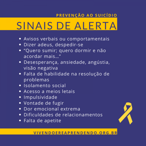 Sinais de alerta Prevenção ao Suicídio